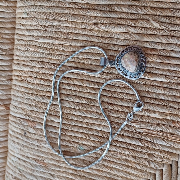 Mexican Fire Opal and silver chain - Picture 9 of 11